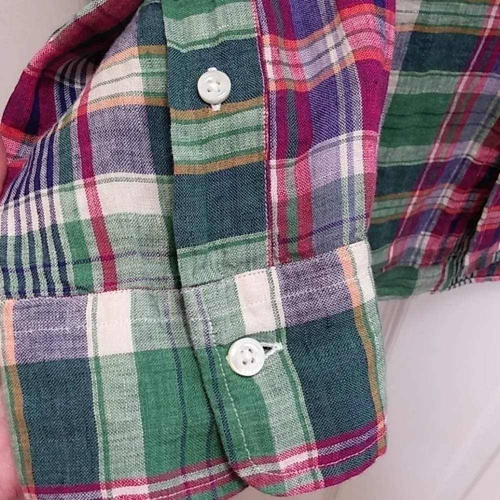 Polo Ralph Lauren Linen Plaid Long Sleeve‎ Shirt